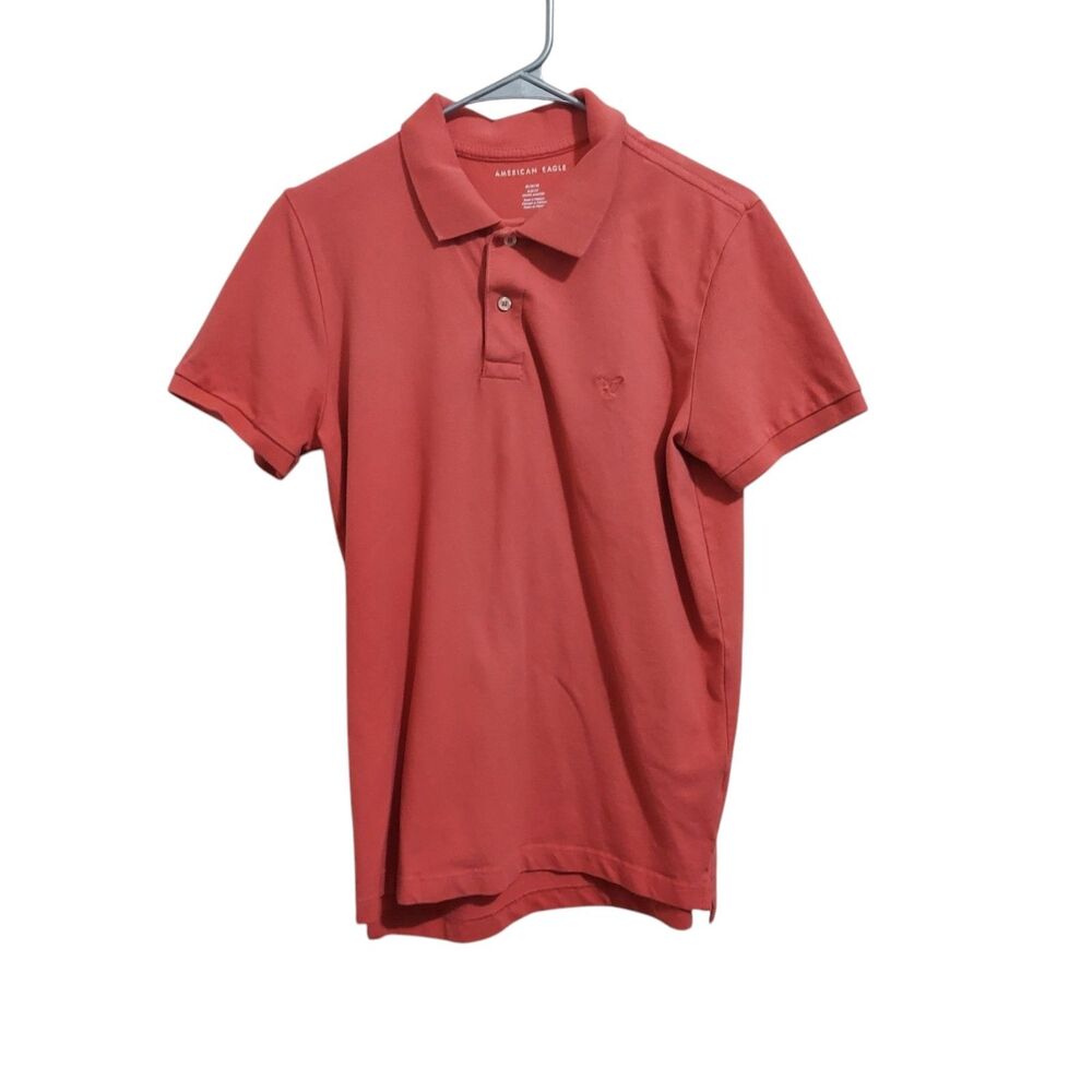 American Eagle Polo Slim Fit Knit Salmon Color Men's Size Med
